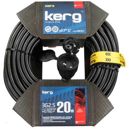 Cordon surmoulé 3G2,5mm² H07 BQ-F sur enrouleur - 40m KERG