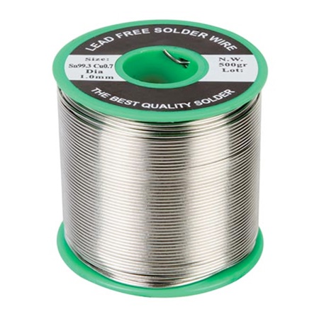 Bobine 500g de soudure Ø 1mm - 99,3% étain / 0,7% cuivre - VELLEMAN