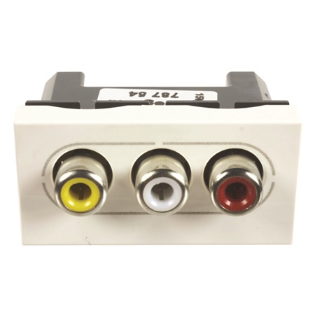 Module MOSAIC LEGRAND 3 RCA AUDIO/VIDEO (rouge+blanc+jaune)