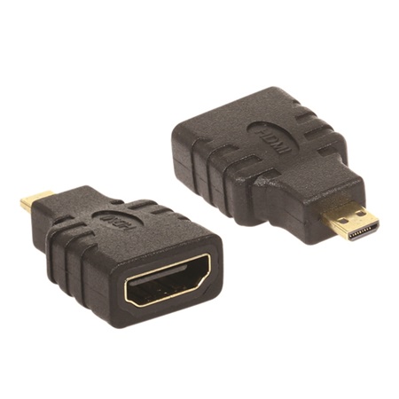 Adaptateur Micro HDMI mâle - HDMI femelle dorée HICON
