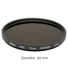 Filtre gris neutre HOYA Neutral Density ND400 HMC - Diamètre : 62mm