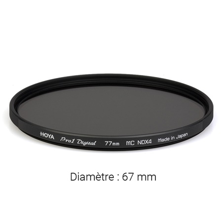 Filtre gris neutre HOYA Neutral Density Pro ND4 - Diamètre : 67mm