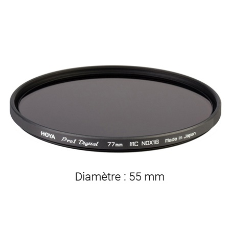 Filtre gris neutre HOYA Neutral Density Pro ND16 - Diamètre : 55mm