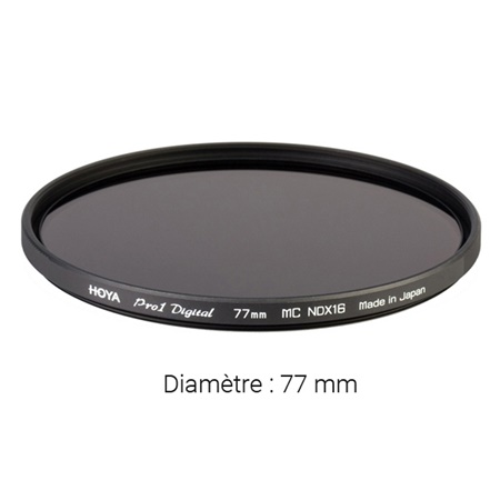 Filtre gris neutre HOYA Neutral Density Pro ND16 - Diamètre : 77mm