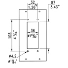 Face avant pour 1 embase Harting 6, 16, 40 ou 72 pour CADRE/4U