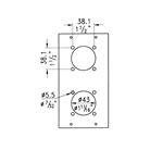 Face avant pour 2 EMBASE/F 16A pour CADRE/4U PENN ELCOM