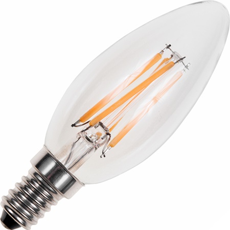 Lampe LED flamme claire 3W E14 2500K 300lm 15000H