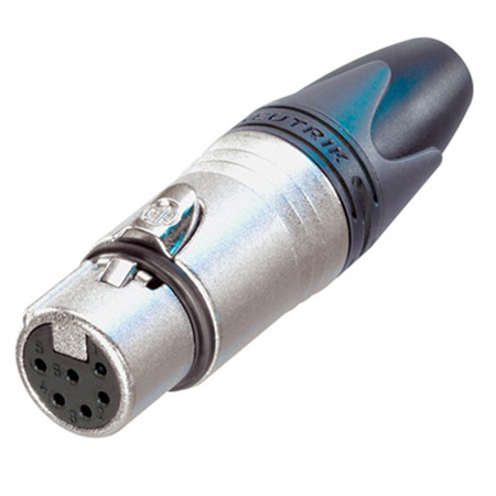 Fiche XLR 6 points femelle droite (XLR6 F) - série XX NEUTRIK NC6FXX