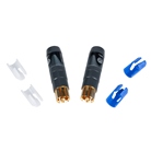 Lot de 2 Cinch mâles noirs NEUTRIK contact or série PROFI NF2C-B/2