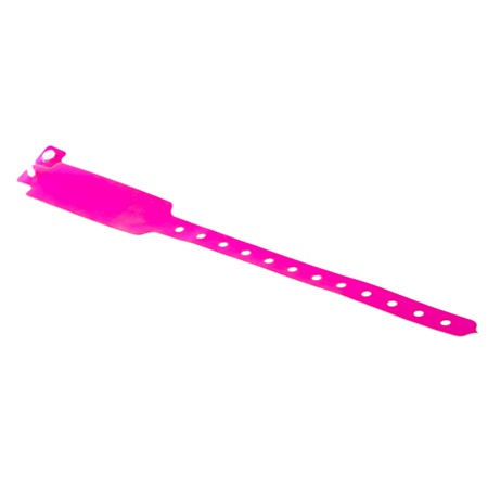 Bracelet large d'identification vinyle XL 25cm x 25/8mm rose fluo