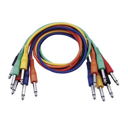 Lot de 6 cordons de patch en couleur Jack 6,35mm mono DAP - long. 60cm