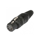 Fiche XLR 5 points femelle droite HICON corps noir et contact or