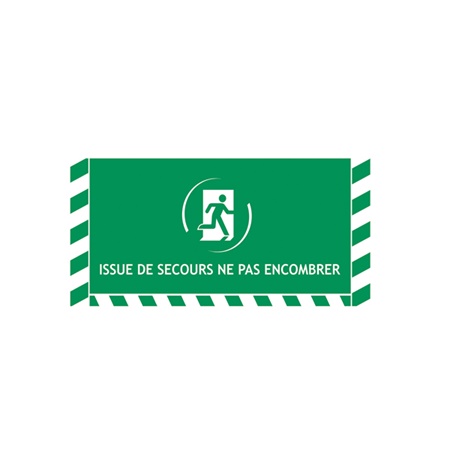 Etiquette de signalisation au sol 865 x 400mm pour issues de secours