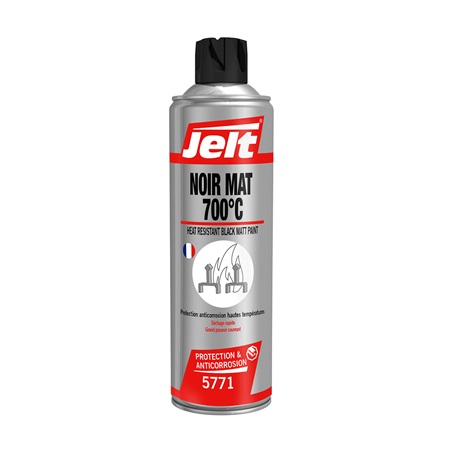 Peinture aérosol HT noire mat +400°C (700°c en pointe) - 520ml - JELT