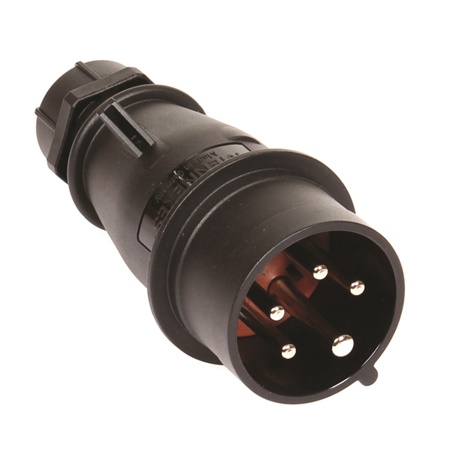 Fiche mâle NOIRE P17 Mennekes IP44 16A tétrapolaire - 400V (3P+N+T)