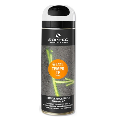 Peinture provisoire (2 à 8 semaines) en aérosol 650ml Blanc SOPPEC