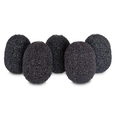 Lot de 5 bonnettes noires RYCOTE pour micro cravate