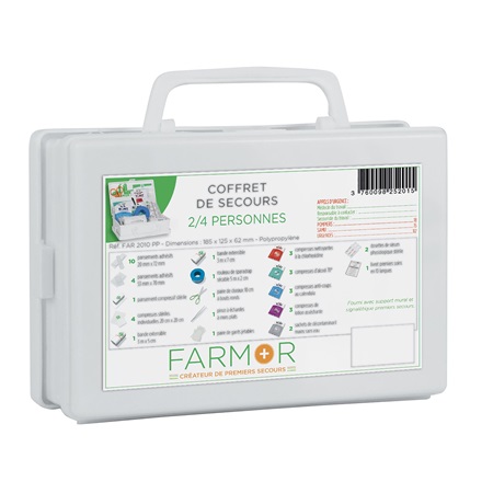 Coffret pharmacie de premiers soins pour 2/4 personnes FARMOR