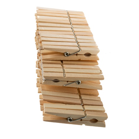 Sachet de 36 pinces à linge en bois avec ouverture 14m COPEFA