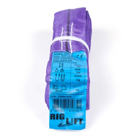 Elingue ronde textile sans fin en polyester (PES) 1000kg (1T) - 1m