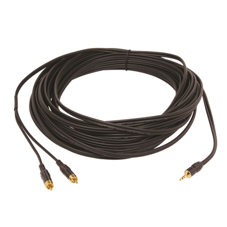 Cordon MINIJACK 3,5mm mâle - 2 CINCH/RCA mâle SOMMER - 15m