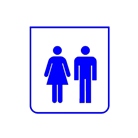 Drapeau de signalisation éclairé (leds) - Toilettes H/F - bleu