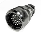 Fiche mâle noire type 419 AR avec écrou et raccord droit SOCAPEX
