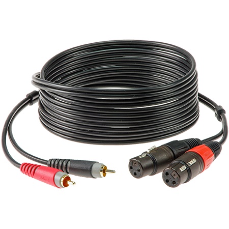 Cordon 2 XLR 3 femelle - 2 CINCH mâle - longueur 1m KLOTZ CABLES