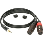 Cordon 2 XLR 3 femelle - MINIJACK 3,5mm stéréo mâle - longueur 1m