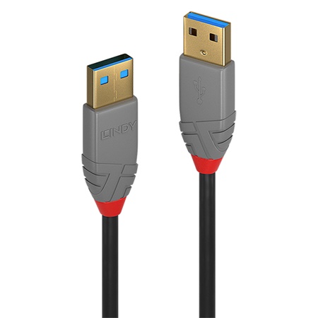 Cordon USB 3.2 Gen 1 A/A LINDY - Longueur : 50cm - Noir