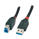 Cordon USB 3.0 A/B LINDY - Longueur : 0,5m - Noir