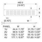 Bandeau ou panneau 19'' percé pour ventilation - 1U