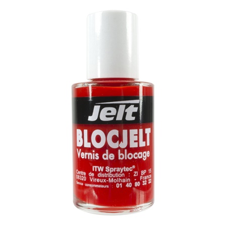 BLOC JELT ROUGE - Vernis de blocage rouge pour systèmes vis-écrous