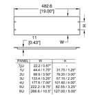 Bandeau ou panneau 19'' pour bouchage vierge en acier pour rack - 1U