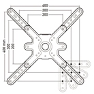Support LCD VESA 400 complet - Hauteur réglable de 60 à 130cm - Noir