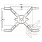 Support LCD VESA 600 complet - Hauteur réglable de 20 à 35cm - Noir