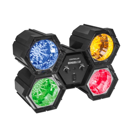 Chenillard modulaire disco 4 x 47 leds rouges bleues vertes et jaunes