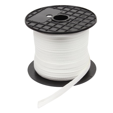 Rouleau de 100m de nouette polyester blanche - largeur 1cm