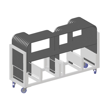 Chariot de transport pour gardes corps de praticables ASD 