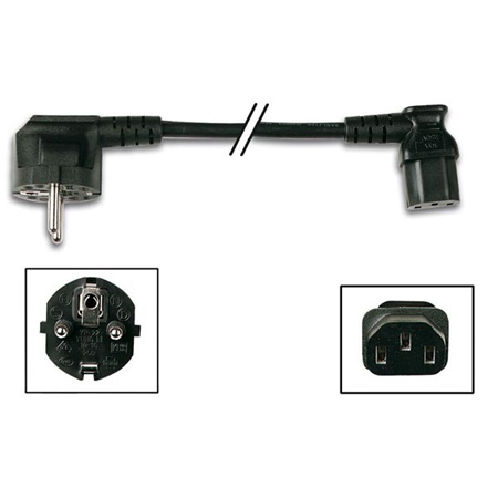 Cordon surmoulé PEREL CEE 22 coudée - 2,5m noir 3 x 1mm² sans ergot