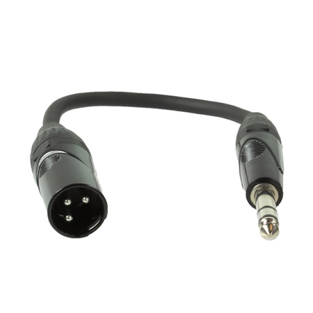 Cordon adaptateur XLR 3 mâle - Jack 6.35 Stéréo mâle - Longueur 25cm