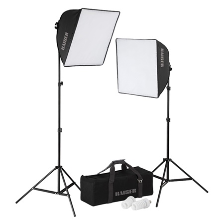 Kit studio composé de 2 boîtes à lumière Daylight KAISER 5500K 65W