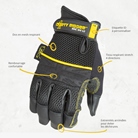 Paire de gants en cuir DIRTY RIGGER - spécial travail sur corde - L