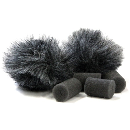 Paire de Windjammer gris pour micros cravates RYCOTE