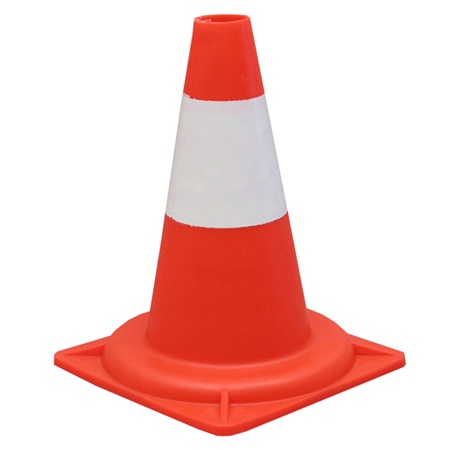 Cône de signalisation petit modèle Rouge/Blanc - Hauteur : 30cm