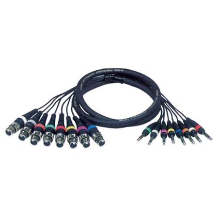 Octopaire standard 8 XLR 3 femelle - 8 Jack 6,35mm stéréo mâle - 6m