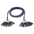 Octopaire standard 8 XLR 3 mâle - 8 XLR 3 femelle - Longueur : 3m