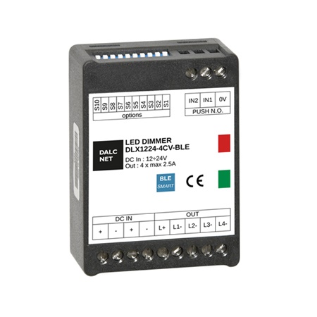 Dimmer Stripled bluetooth - 4 Canaux 10A alim 12 - 24V DC - DALCNET