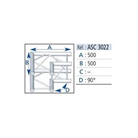 Angle droit 2 départs 90° structure SC300 ASD, couleur ALU