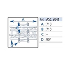 Angle droit 4 départs 2D à plat structure SC300 ASD, couleur ALU